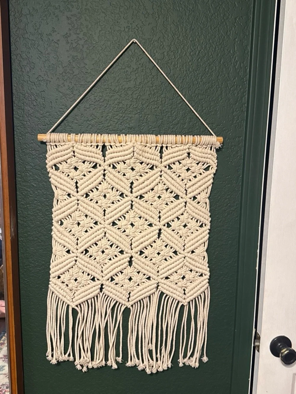 Handmade Macramé Wall Hanging - Cream Boho Accent